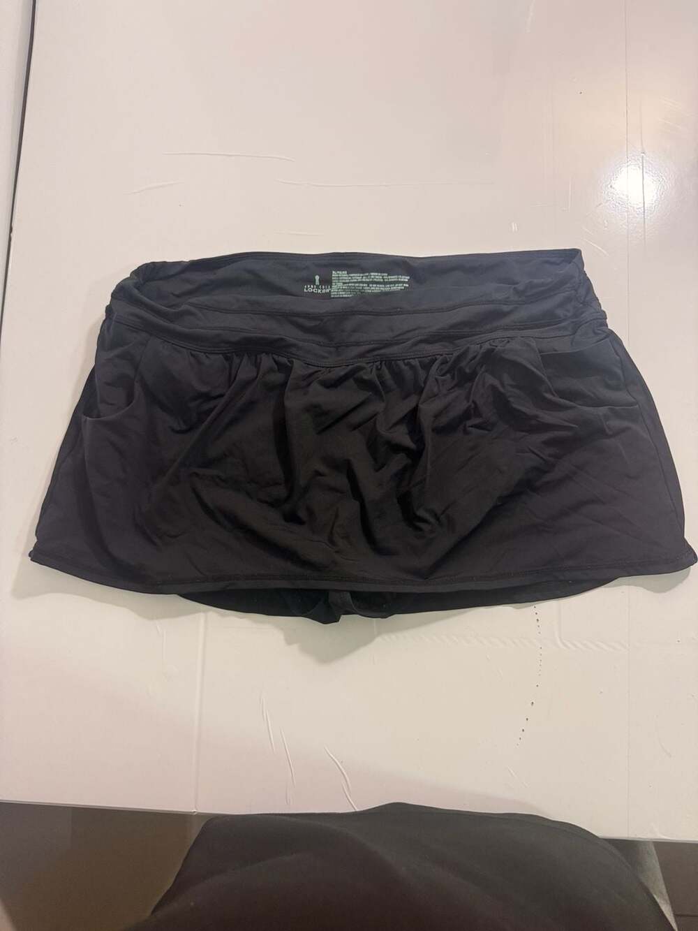 Anne Cole Locker Skort Size XL/TG/XG Black Swim Skirt